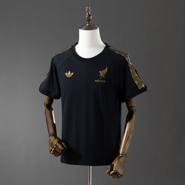 Mexico Adidas Gold 3-Stripes T-