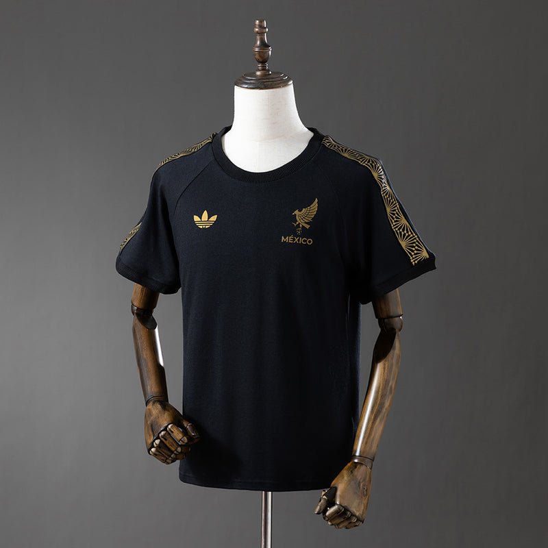 Mexico Adidas Gold 3-Stripes T-